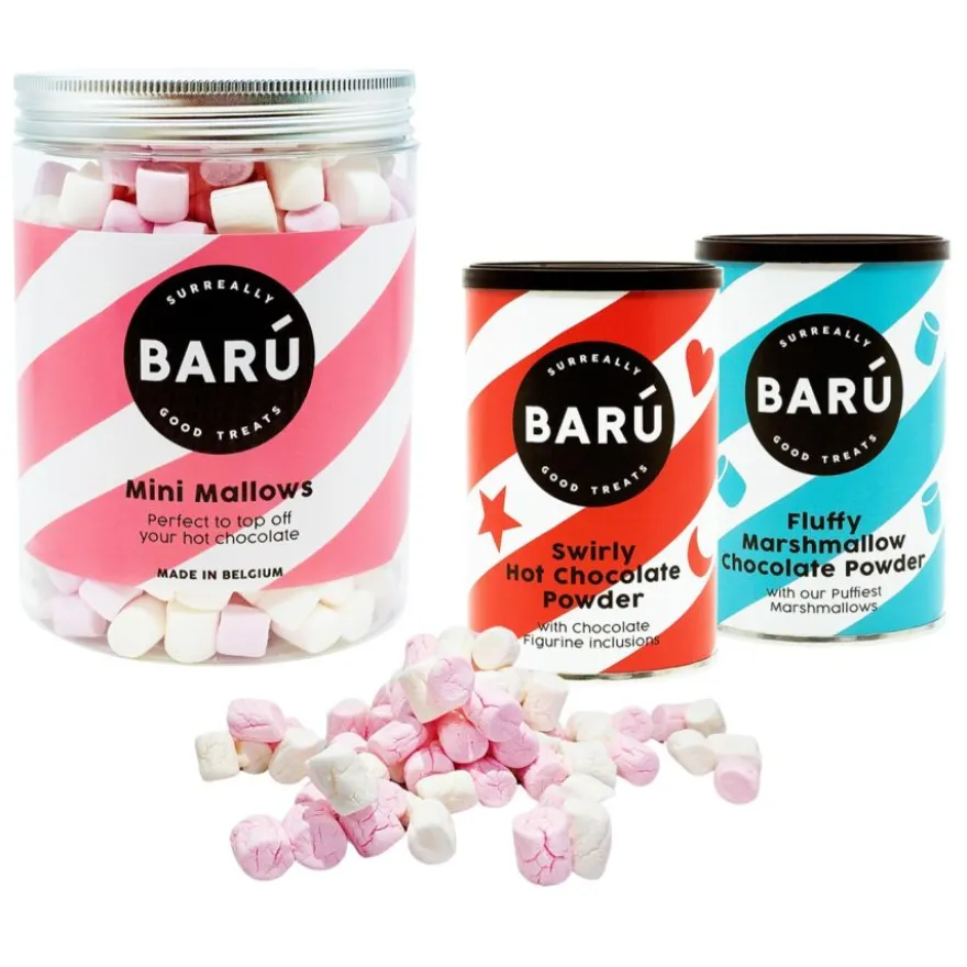 Barú Mini Mallows 220 g + Fluffy Marshmallow Chocolate Powder 250 g + Swirly Hot Chocolate 250 g