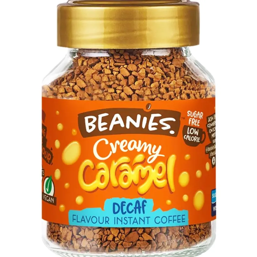 Beanies Decaf Creamy Caramel kofeiiniton maustettu pikakahvi 50 g
