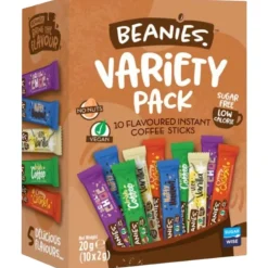 Beanies Variety Pack maustettu pikakahvi, 10 annospakkausta
