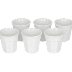 Bialetti valkoiset keraamiset espressokupit 90 ml, 6 kpl