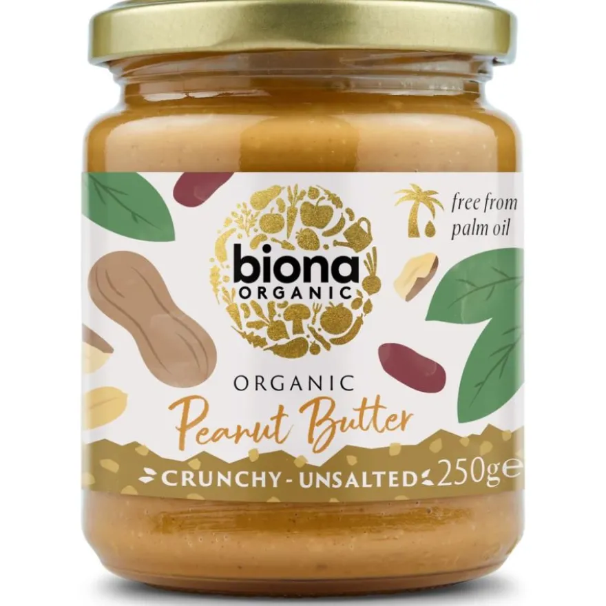 Biona Peanut Butter Crunchy suolaton maapähkinävoi 250 g