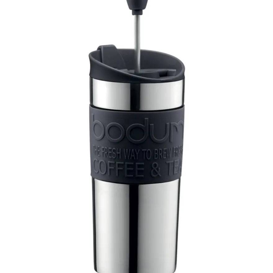 Bodum Travel Press matkamuki pressotoiminnolla 350 ml, musta