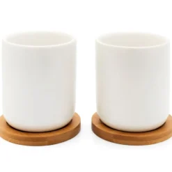 Bredemeijer Umea mukit 200 ml + bambualustat, valkoinen