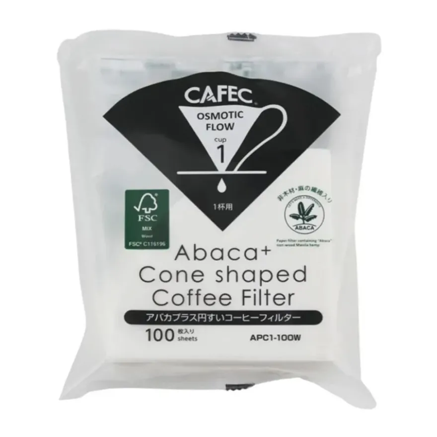 CAFEC Abaca+ Cone Shaped Coffee Filter suodatinpaperi 1 kuppi