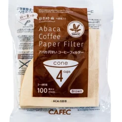 CAFEC ABACA Cone-Shaped suodatinpaperi 4 kuppia, ruskea