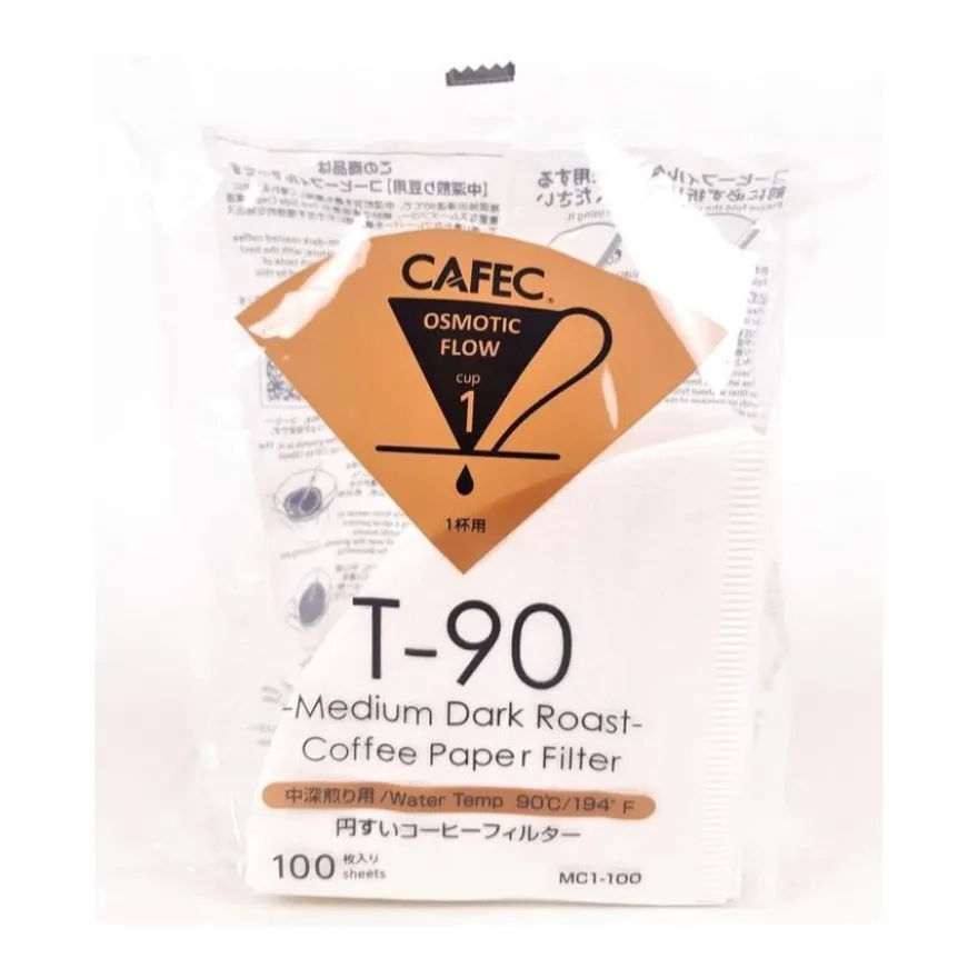 CAFEC Medium Roast T-90 Coffee Paper Filter 1 Cup, 100 kpl