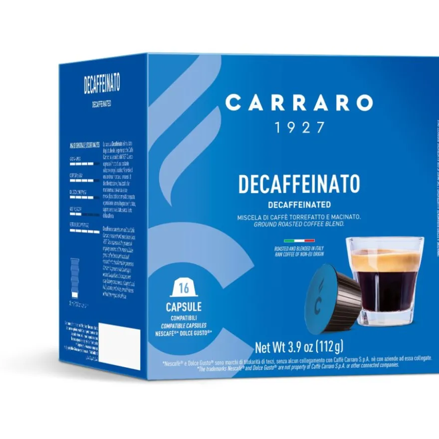 Carraro 1927 Decaffeinato Dolce Gusto®-yhteensopiva kahvikapseli, 16 kpl