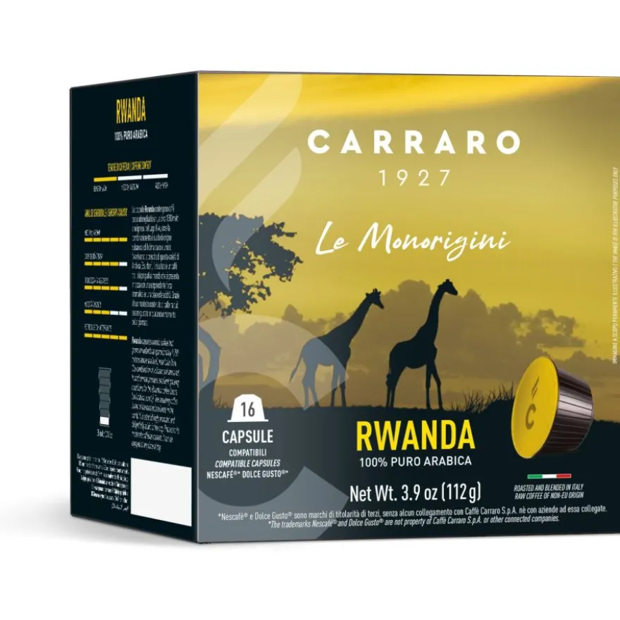 Carraro 1927 Rwanda Dolce Gusto®-yhteensopiva kahvikapseli, 16 kpl