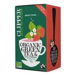 Clipper Organic Green Tea & Strawberry 20 teepussia