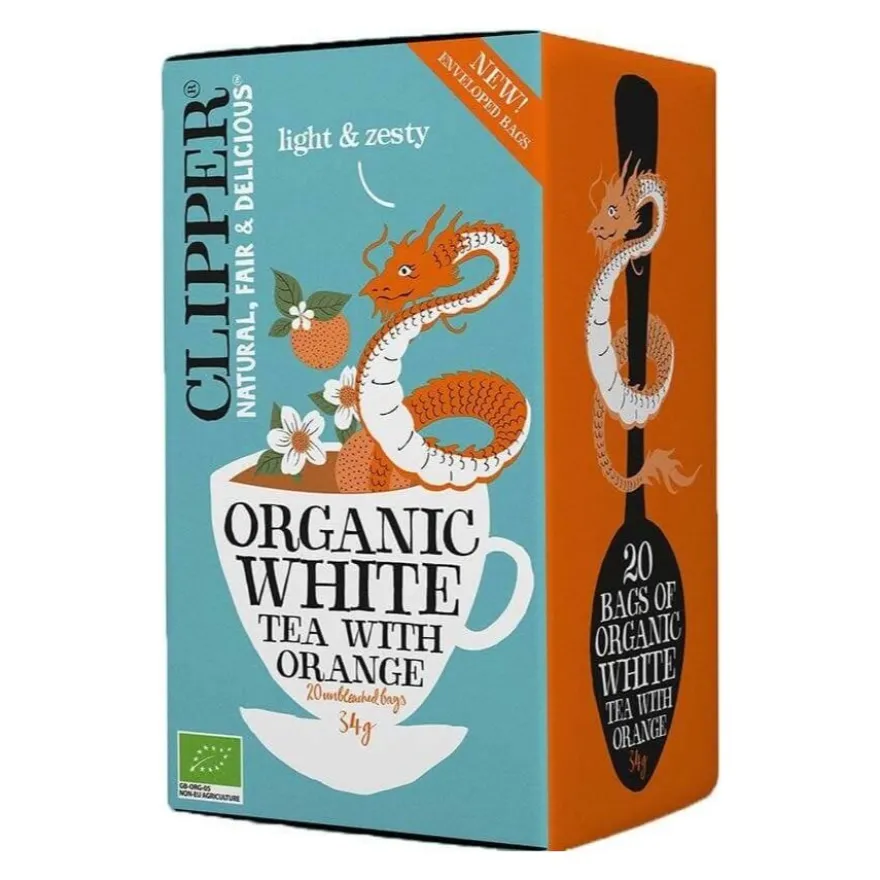 Clipper Organic White Tea With Orange 20 teepussia