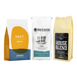 Crema House Blend + Gringo Nordic Daily Brew+ Johan & Nyström Fika 3 x 500 g kahvipavut