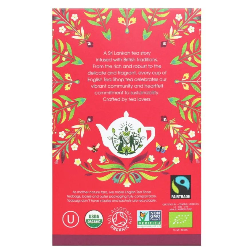 English Tea Shop Organic Black Tea English Breakfast, 20 teepussia