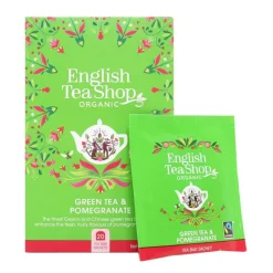 English Tea Shop Organic Green Tea & Pomegranate, 20 teepussia