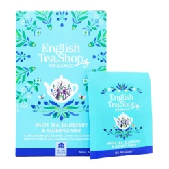 English Tea Shop Organic White Tea Blueberry & Elderflower, 20 teepussia