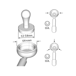 Espazzola 2+3-53 Grouphead Cleaning Tool 53 mm, musta