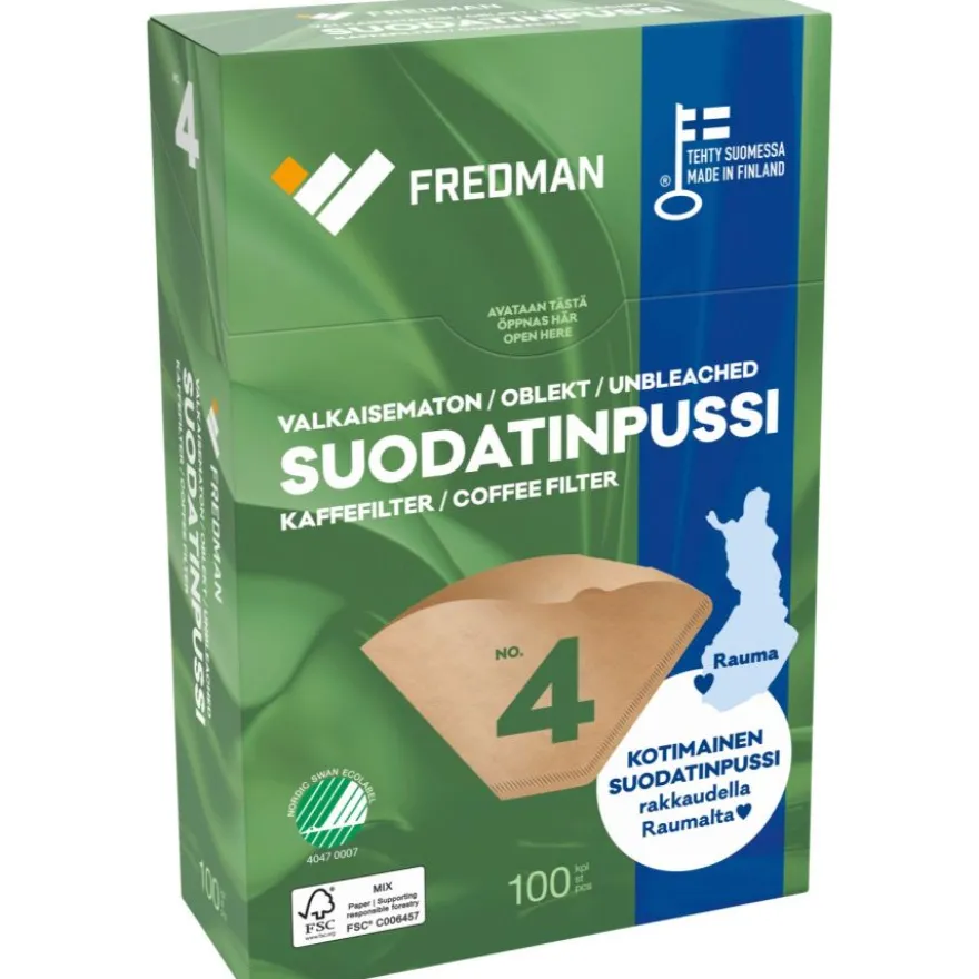 Fredman suodatinpussi No 4 valkaisematon