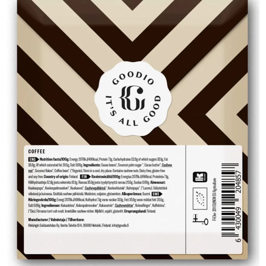 Goodio Coffee luomu-suklaa 56%, 48 g
