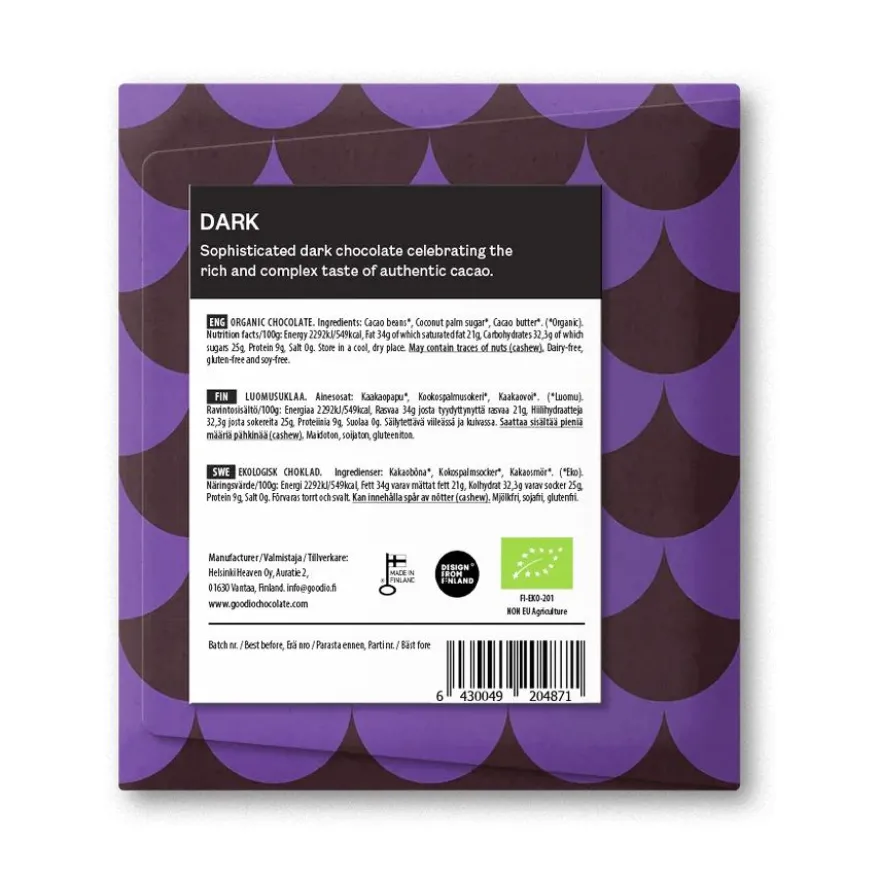 Goodio Dark Peru tumma luomu-suklaa 71%, 48 g