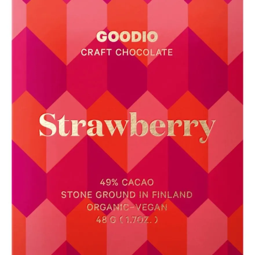 Goodio Strawberry luomu-suklaa 49%, 48 g