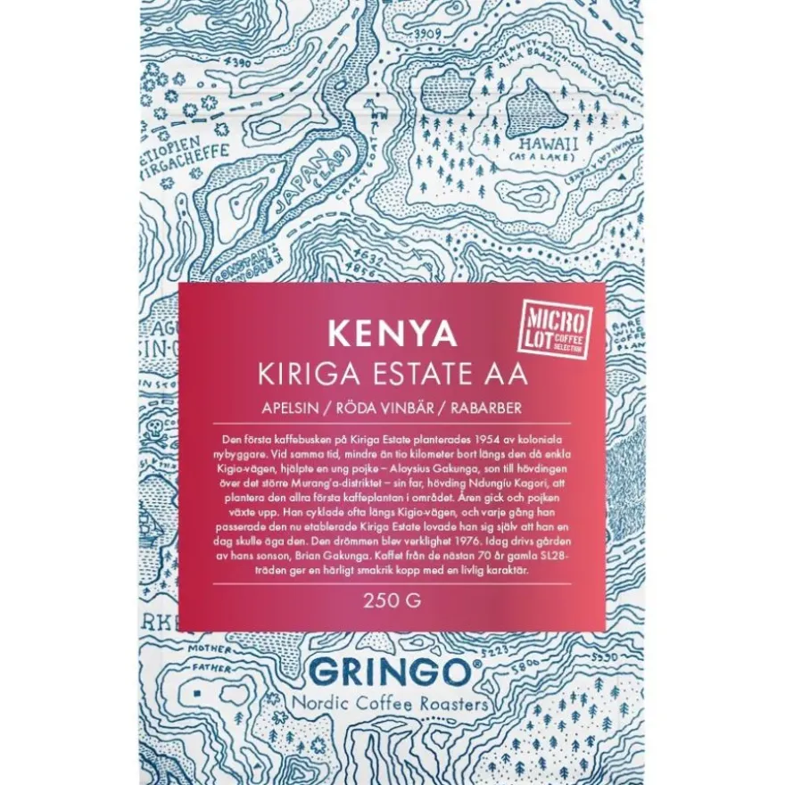 Gringo Nordic Kenya Kiriga Estate AA 250 g kahvipavut