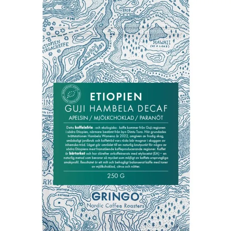 Gringo Nordic Organic Etiopien Guji Hambela Decaf kofeiiniton kahvi 250 g kahvipavut