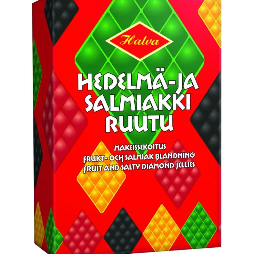 Halva Hedelmä- ja Salmiakkiruudut, rasia 240 g
