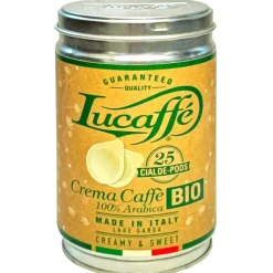 Lucaffé Crema Caffè Bio 100 % Arabica espressonapit 25 kpl - purkki