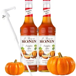 Monin Pumpkin Spice makusiirappi 2 x 700 ml + pumppu