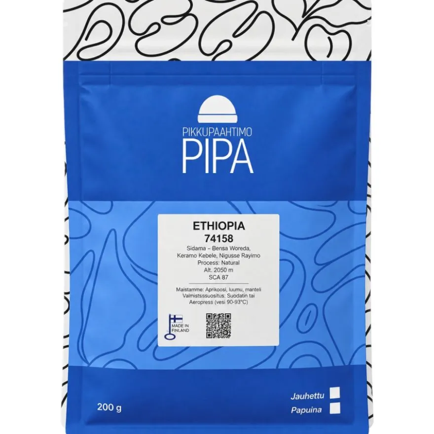 Pikkupaahtimo Pipa Ethiopia 74158 200 g kahvipavut